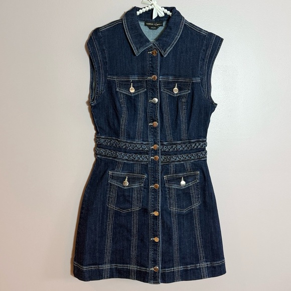 Bebe X Ciara Braided Waist Denim Dress - Picture 2 of 9